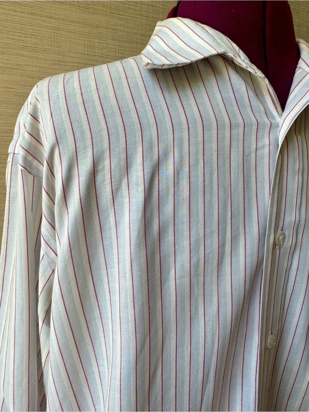 Christian Dior Plus de Coton Striped Dress Shirt USA Vintage